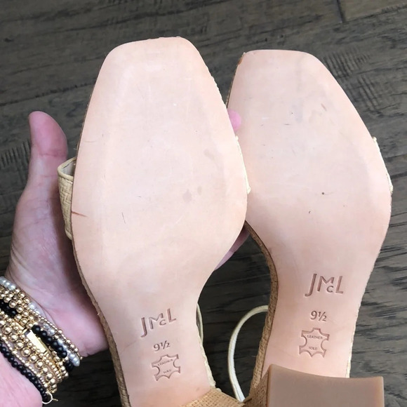 J. McLauglin Madison raffia tan ankle strap sandals Sz 9.5 EUC - Picture 9 of 14